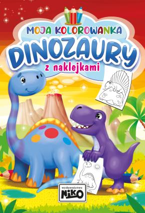 Moja kolorowanka. Dinozaury z naklejkami