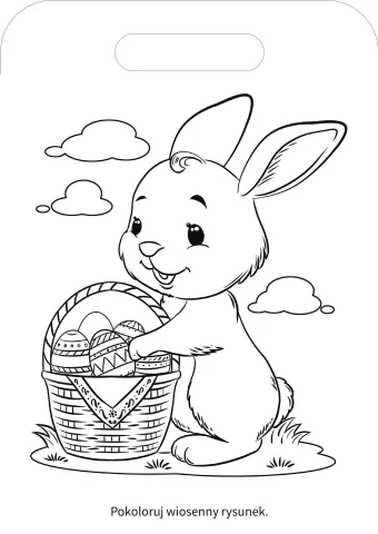 Wielkanocna kolorowanka z naklejkami. Zajączek