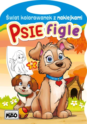 Świat kolorowanek z naklejkami. Psie figle